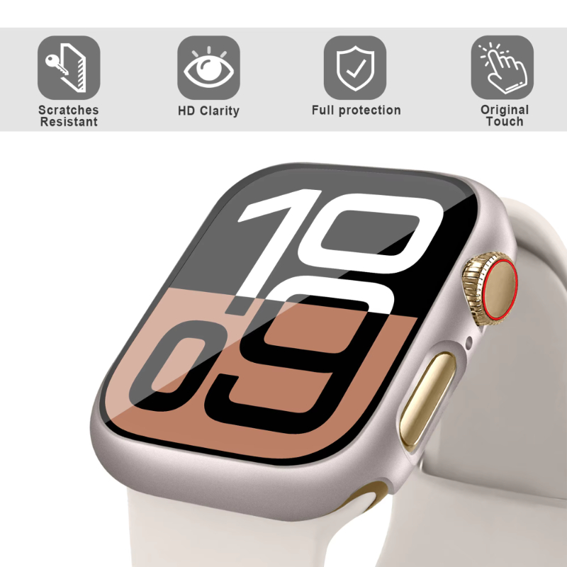 Glass+Case For Apple Watch 44m - Smartwatch Band Accessories ulasan dan harga