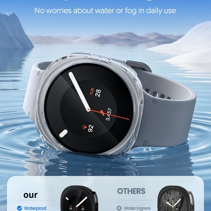 Tempered Glass+Case for Samsun - Smartwatch Band Accessories ulasan dan harga
