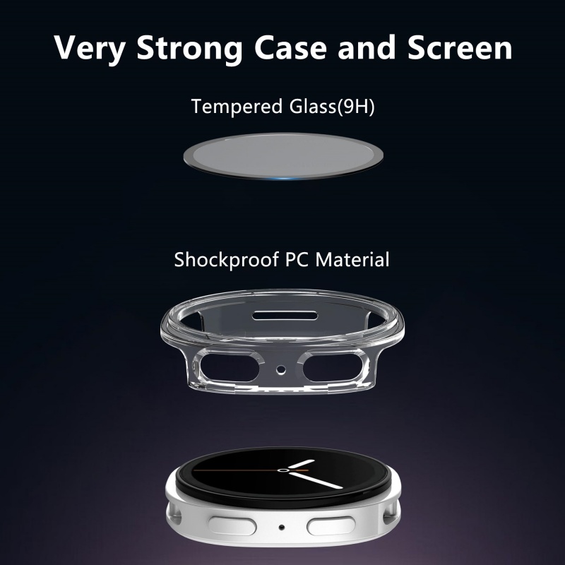 Tempered Glass+Case for Samsun - Smartwatch Band Accessories ulasan dan harga